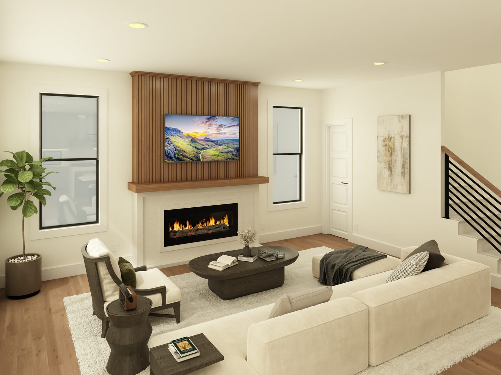 North Grove interior living room with open floor plan